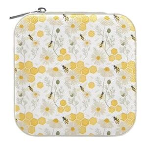 Bee Honeycomb Jewelry Mini Travel Case